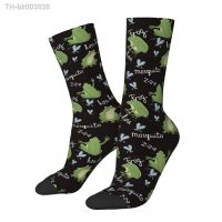 ¤✎ Cute Frog Mosquitos And Hand Lettered Socks Men Women Fashion Socks Novelty Spring Summer Autumn Winter Middle Tube Socks Gift