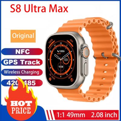 ZZOOI New S8 Ultra Max Original Smart Watch Series 8 1:1 49mm Case 2.08" Screen Bluetooth Call NFC ECG Waterproof Sport Smartwatch Men