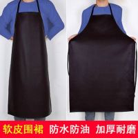 Waterproof apron factory aquaculture work kitchen leather apron to thicken the PVC oil acid and alkali resistant soft skin long