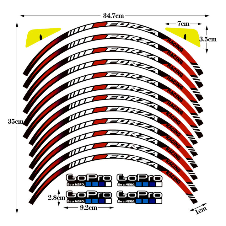 สติกเกอร์ฮอนด้าโฟมเหมาะสำหรับรถฮอนด้าโฟชา-nss350-forza125-300สติกเกอร์ดุมล้อดัดแปลงยางสติกเกอร์สะท้อนแสงแหวนแฟชั่นด้านใน