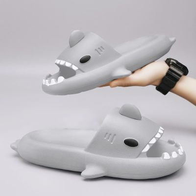 Summer Couple Slippers Cartoon Cute Shark Outdoor Stroll Outing Sandals Wear-resistant And Lightweight