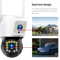 4MP HD Wifi PTZ IP Dual Lens Dual Screen Zoom Camera Outdoor Human Detection Wireless CCTV Security Surveillance Camera ICAM365