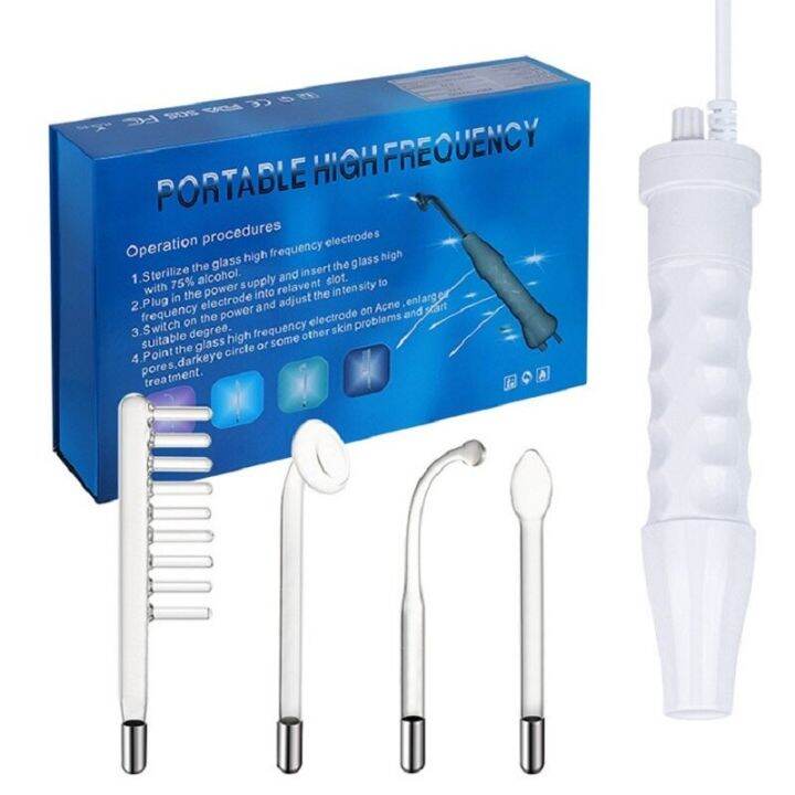 High Frequency Electrode Wand With 4 PCS Neon Electrotherapy Glass Tube