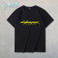 เสื้อยืดผู้ชาย cdpr นิยายวิทยาศาสตร์ใหม่ทำงาน Cyberpunk 2077ตัวช่วยสร้าง3แขนสั้นเสื้อยืดผ้าฝ้ายฤดูร้อนคอกลมครึ่งแขนเสื้อ  MUTF