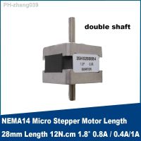 NEMA14 Two -phase Four- wire Stepper Motor 28mm length 12N.cm 1.8 ° 0.8A / 1A Dual Output Shaft Micro Motor