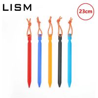 4Pcs/lot 23cm Tent Pegs Ultralight Aluminum Alloy Garden Stakes Three-edged Ground Nail for Outdoor Camping Awning Canopy Drawstring Bags