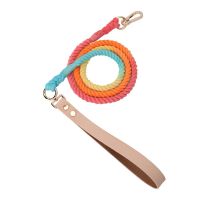 1 Piece Colorful Leash Round Cotton Dog Leash Cute Rainbow Pet Long Leash Outdoor Dog Training Leash