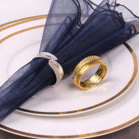 6Pcs Alloy Leaf Modern Meal Buckle Cloth Ring Ho Model Room Napkin Buckle Restaurant Creative Tableware