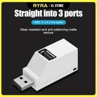 RYRA Mini Kecil Tiga Port USB 2.0/3.0 Hub Portabel Splitter Multi USB Splitter Adaptor AC Kabel Extender Splitter untuk PC Laptop