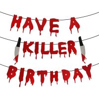 【FCL】۞ Have a Birthday Banner Bloody Horror Decorations.