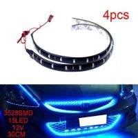 【LZ】 4pcs 12V led strip 15LED interior led  Daytime Running Lights Waterproof 30cm Flexible Neon Strip For advertisement decoration