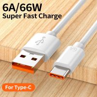 6A 66w USB Type C Cable Wire For Huawei Samsung S10 S20 Xiaomi mi 11 Mobile Phone Fast Charging USB C Cable Type-C Charger Cable Wall Chargers