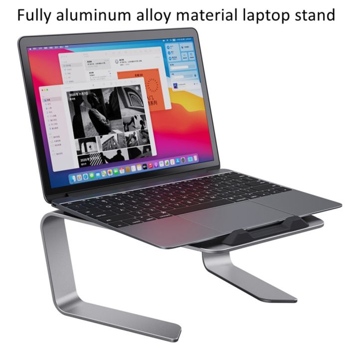 ที่ยึดรองรับโน๊ตบุ๊คขนาดพกพาขาตั้งแล็ปท็อปชั้นอลูมิเนียมสองครั้งสำหรับโลหะตั้งฉากแท็บเล็ตคอมพิวเตอร์-macbook-pro