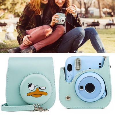 Camera Bag กระเป๋าสะพายไหล่ หนัง Pu กันตก ป้องกันกล้อง ลายการ์ตูนน่ารัก สําหรับ Instax Mini11 8 9