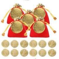 EDTHTTHE 3D เหรียญมังกรจักรราศีจีน พลาสติกทำจากพลาสติก ทองสีทอง เหรียญที่ระลึกราศี โชคลาภที่ดี แบบสองด้าน เหรียญมังกรชุบทอง วันตรุษจีน