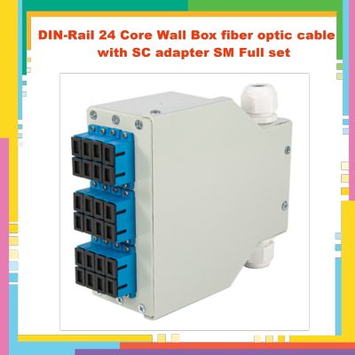DIN-Rail 24 Core Wall Box fiber optic cable with SC adapter SM Singlemode