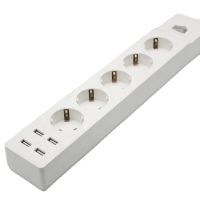 europe multi electrical extension socket 2P+E 5 gang with switch&amp;4 USB /5 gang power strip with 4 USB Shoes Accessories