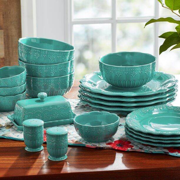 The Pioneer Woman Toni Teal Dinnerware Set | Lazada PH