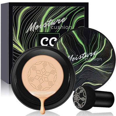 CC Cream Foundation, Mushroom Head Air Cushion BB Cream Moisturizing Concealer Brighten Whitening Long Lasting Matte Makeup Base