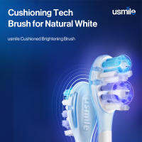 Usmile Cushioned Brightening หัวแปรงสีฟันไฟฟ้าเปลี่ยน Clean Natural White พร้อม Travel Cover สำหรับทุกรุ่น-2 Pcs