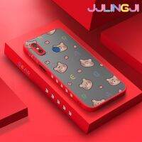 Jlingji เคสสำหรับ Xiaomi 8 9 5X A1รูปแบบหัวการ์ตูนหมีน้อยขอบสี่เหลี่ยมด้านข้างบางดีไซน์ใหม่กันกระแทกมีน้ำค้างแข็งโปร่งใสแข็งเคสมือถือปลอกซิลิโคนคลุมทั้งหมดป้องกันกล้อง Softcase