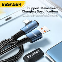 Essager 7A USB Type C สายเคเบิลมุมสำหรับ OPPO 100W Fast Charing สำหรับ Honor P40 Oneplus Realme USB-C Charger Data Wire