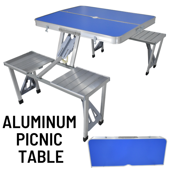 Aluminum Picnic Table for Outdoor and Indoor Portable, HeavyDuty, Easy