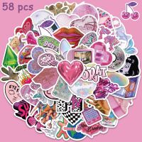 【LZ】✟✣  Y2K Style Vaporwave Adesivos para Crianças Decalques Kawaii Bonitos para Meninas Mala Scrapbook Notebook Telefone Guitarra Brinquedos 10 Pcs 58Pcs