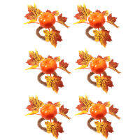 Napkin Rings，Christmas Pumpkin Napkin Rings for Autumn Fall Leaves Decoration Supplies