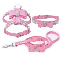 Pet Chest Harness Rhinestone Bow Small Dog Traction Rope Walking Cat Chest Harness Coleira Para Cachorro Cat Accessories