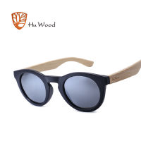 HU WOOD Fashion Oval Sunglasses Polarized Lenses Striped Wood Frame Clout Goggles Women Pink Sun Glasses Men Transparent GR8006