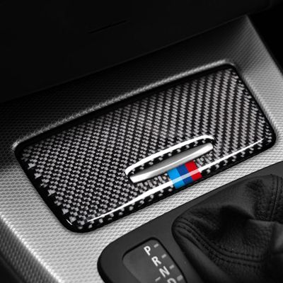 Hot K แผงกล่องเก็บของรถยนต์ทำจากคาร์บอนไฟเบอร์,แผ่นครอบสติ๊กเกอร์ตกแต่งตกแต่งภายในรถสำหรับ BMW E90 E92 E93 3ชุด2005-12อุปกรณ์เสริมรถยนต์