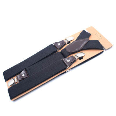 3คลิป Elegant Men Women เสื้อ Stay 3.5ซม. กางเกงกางเกงหนัง Clip-On Y-Back ces Elastic Alloy หัวปรับ Suspenders