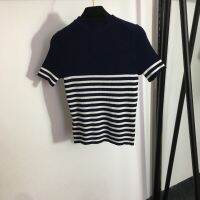 X28 2023 Summer Short Sleeves Fashion Letter Tank Top Exquisite Print Hanging Strap Slim Knitted Shirt Breathable Pullover