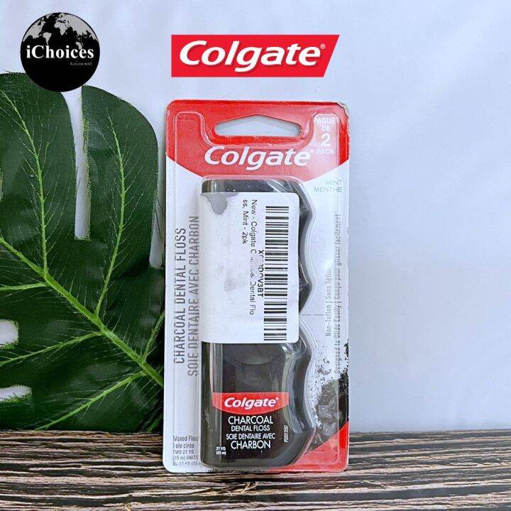 [Colgate] Charcoal Dental Floss Mint 2 Pack ไหมขัดฟัน ชาร์โคลมินต์ Lazada.co.th