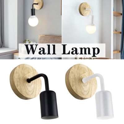 1PC Retro Wall Lamp Holder Wood Sconce Wall Lights Fixture Indoor Lighting Decor Bedroom Light For Living Room Bar Bathroom