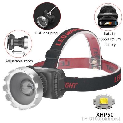 ✐▪ Super brilhante xhp50 led farol zoom recarregável ar livre à prova dwaterproof água pesca aventura luzes de acampamento iluminação