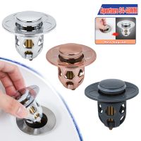 Drain Stopper Pop-Up Stainless Steel Bounce Core Basin Drain Filter Valve Filter Hair Catcher Sink Strainer Bathroom Drain Cover