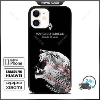 Marcelo Burlon Tiger 2 Phone Case for iPhone 14 Pro Max / iPhone 13 Pro Max / iPhone 12 Pro Max / XS Max / Samsung Galaxy Note 10 Plus / S22 Ultra / S21 Plus Anti-fall Protective Case Cover