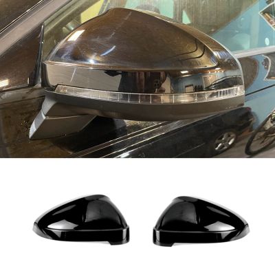 Side Wing Mirror Caps for Audi A4 A5 B9 2017-2023 S4 RS4 S5 RS5 Replace Covers , Black Without Blind Spot Assist