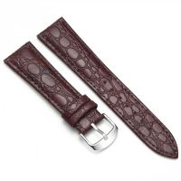 P40 top layer cowhide crocodile pattern strap black brown male and female pin buckle retro watch chain replacement accessories 20/22mm