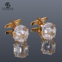 Cufflinks สำหรับผู้ชาย TOMYE XK20S011 คุณภาพสูง Zircon Silver สีอย่างเป็นทางการธุรกิจ Texudo เสื้อ Cuff Links งานแต่งงาน-Yrrey