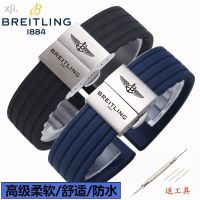 ☽Breitling สายรัดยางโครโนกราฟซูเปอร์โอเชียนแบล็กเบิร์ดลาดตระเวนหมาป่าสีเหลืองใช้ได้ทั่วไป22