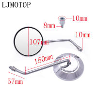 One Pair Circle Motorcycle Mirror Rear View Mirrors For Motorcycles E-Bike Honda Scooter Kawasaki Suzuki Yamaha Aprilia 10mm 8mm