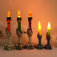 1pc Halloween decoration Skeleton hand LED Flameless Candle Lights Flickering Tea Candles Battery Powered for Home Party Decor