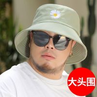 COD tjjs079 渔夫帽大头围夏天适合圆脸大码大号加大帽子男大脸头大男士遮阳帽Fisherman hat big head circumference summer suitable for round face latim7412.my08.13