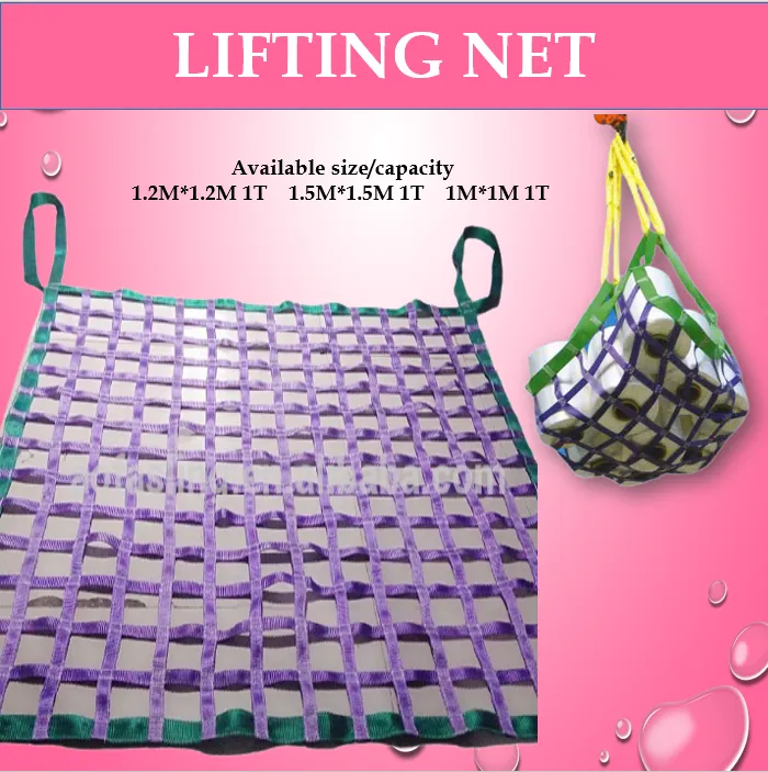 1T Lifting Cargo Net Purpel bing Cargo Net Purpule and Green