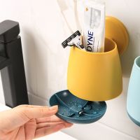 [COD] Multifunctional Plastic Wall Hanging Punch Shelf Drain Toothpaste Toothbrush Storage Rack Wholesale