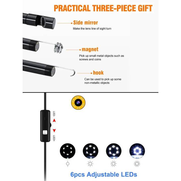 กล้องงู-กล้องแอนโดสโครป-แบบยูเอสบี-กล้องติด-รถ-3-in-1-hd-endoscope-camera-ความละเอียดภาพ-640-x-480-กันน้ำ-ความละเอียดกล้อง-1-ล้านพิกเซล-ความยาว-3-5-ม