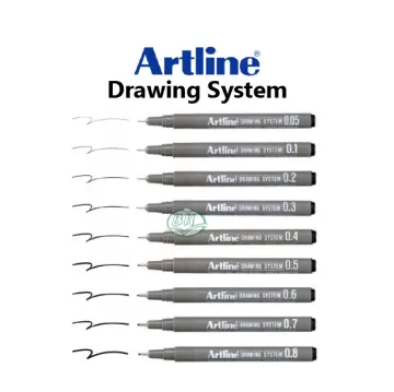 Artline drawing system pen - black 0.5 mm writing width